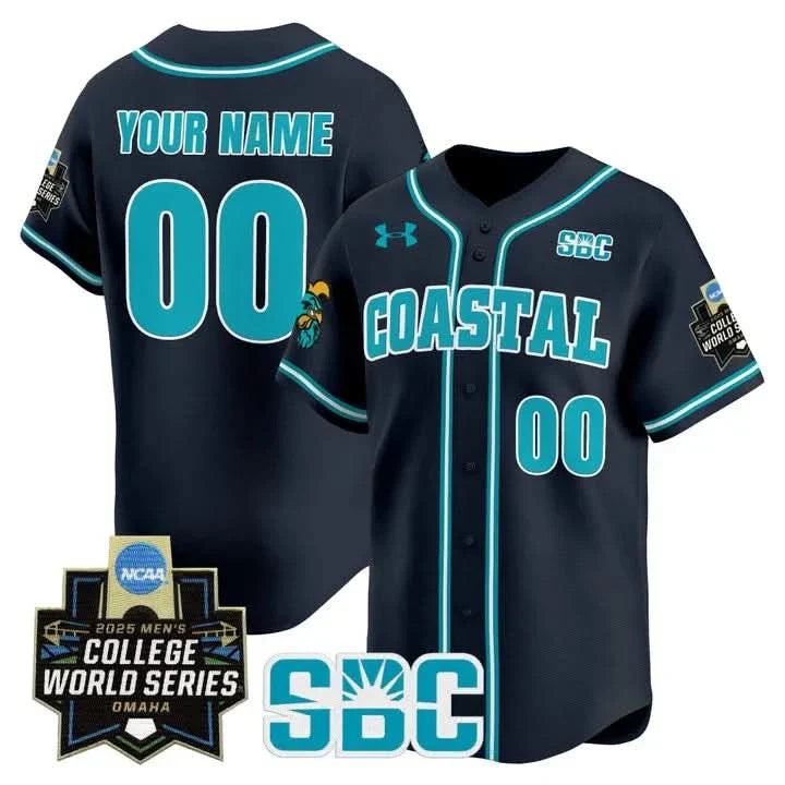 Coastal Carolina Chanticleers 2025 World Series Vapor Premier Limited Custom Jersey - Stitched