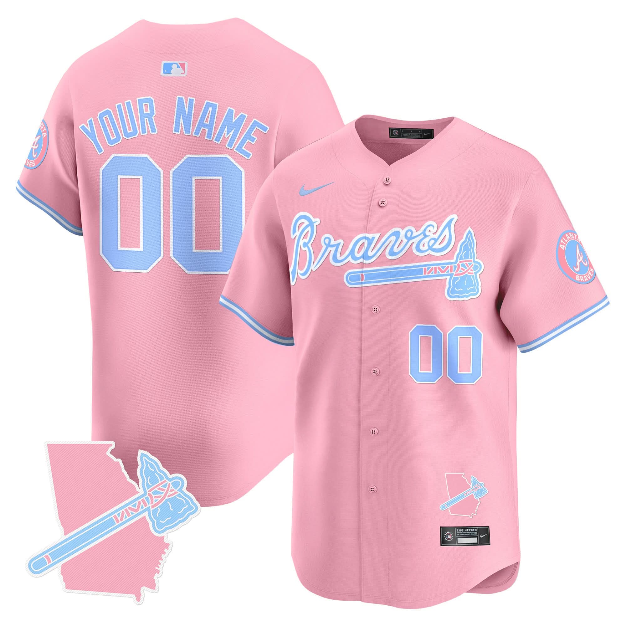 AB Bubblegum Pink Vapor Premier Limited Custom Jersey - Stitched
