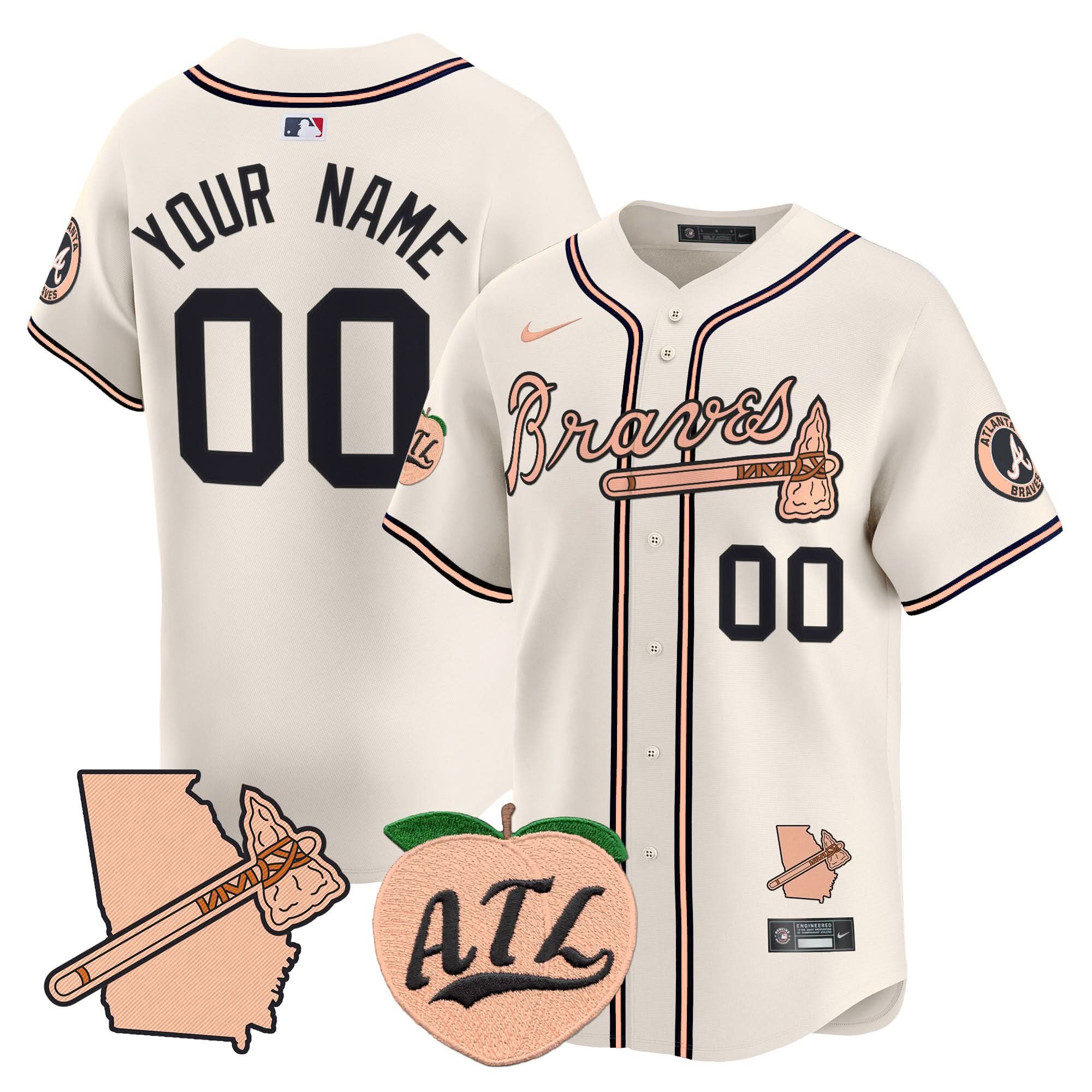 AB Peach Vapor Premier Limited Custom Jersey - Stitched