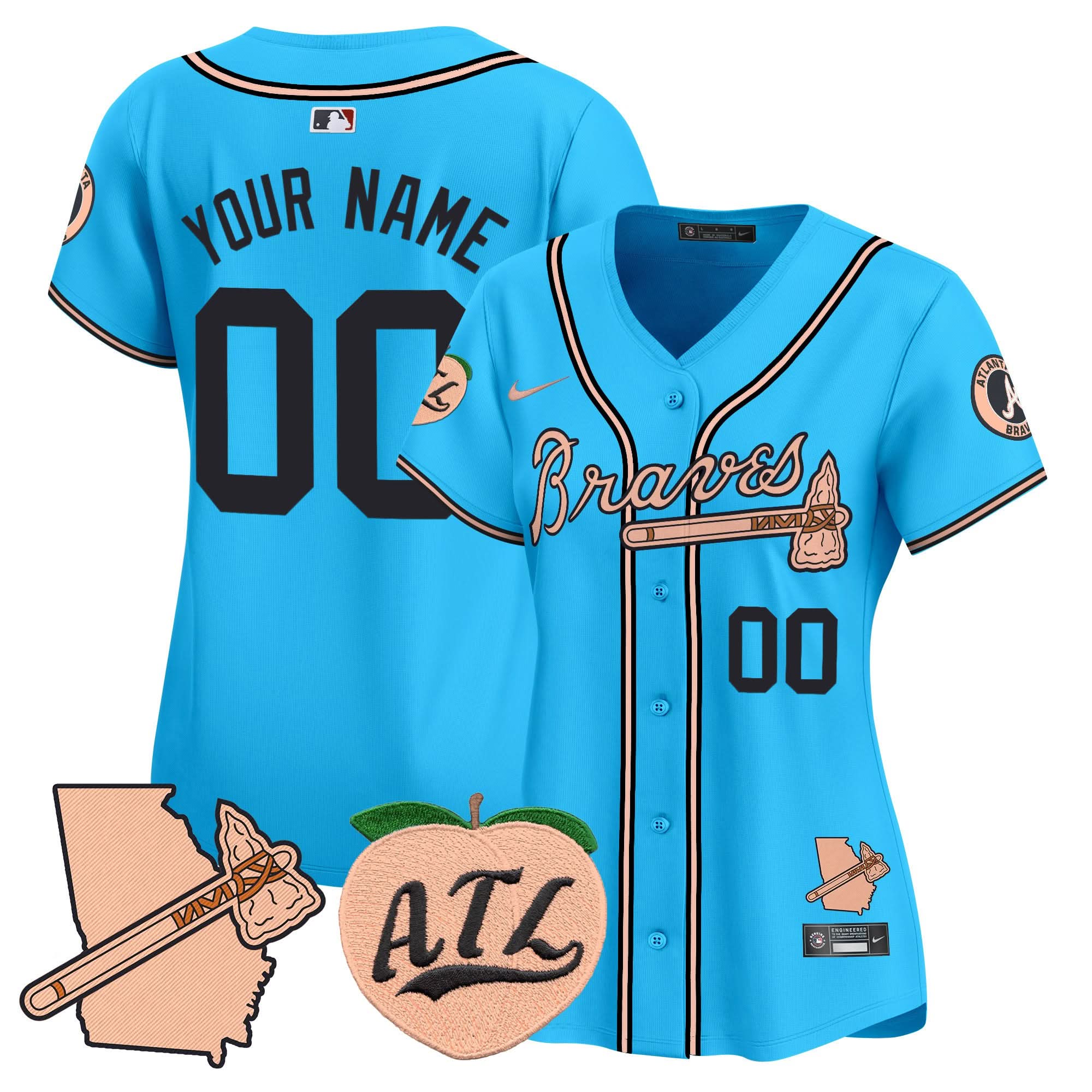 AB Peach Vapor Premier Limited Custom Jersey - Stitched