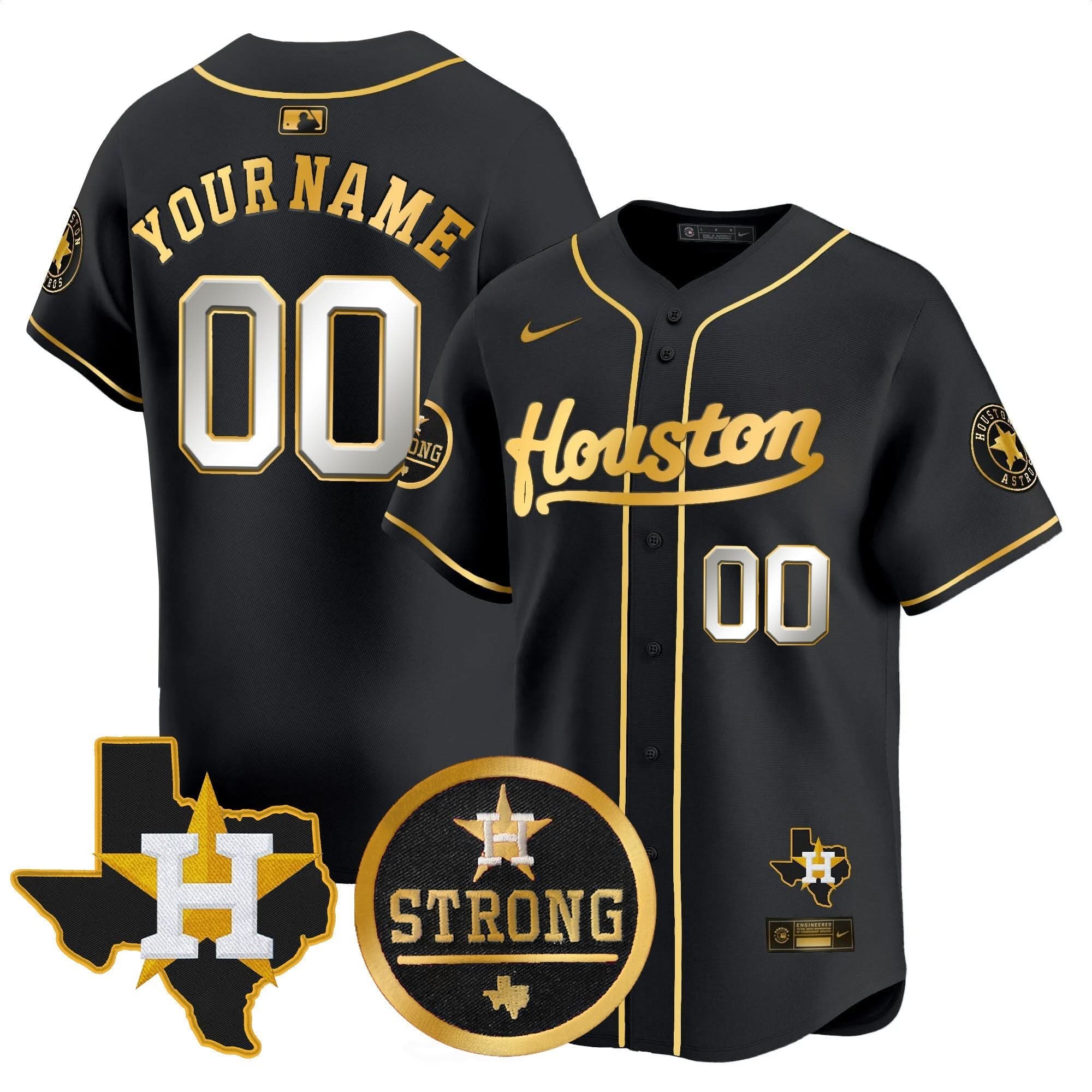 HA Houston Strong Patch Vapor Premier Limited Custom Jersey - Stitched