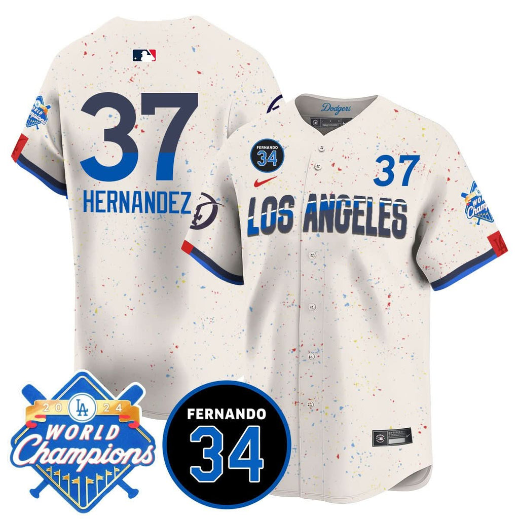LA LAD - World Series Champions 2024/Fernando Valenzuela Memorial Jersey - Stitched