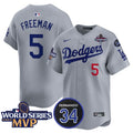 Freddie Freeman LAD 2024 World Series Champions MVP Gray Jersey - Stitched