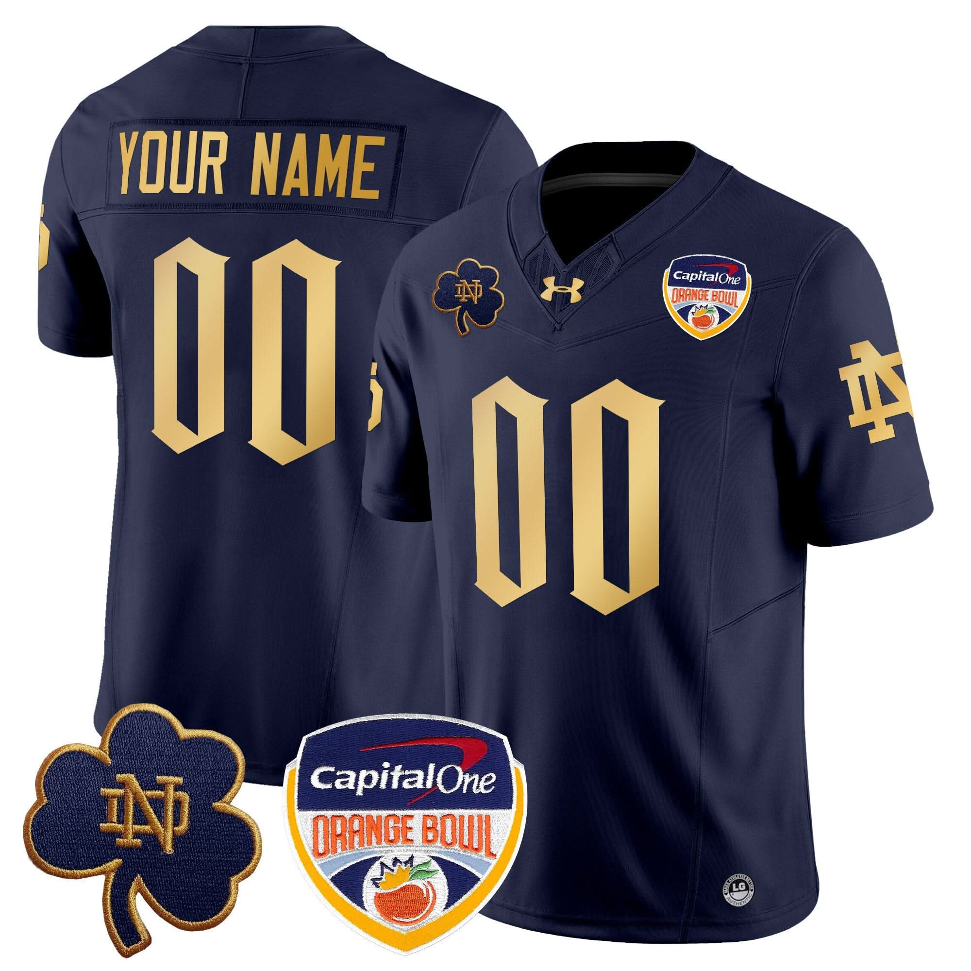 NDFI 2024 Orange Bowl Patch Vapor Limited Custom Jersey V2