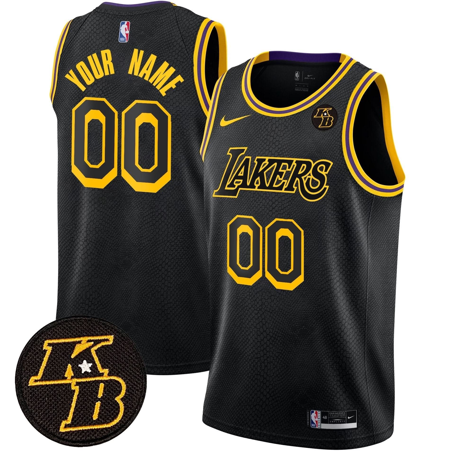 LAL Kobe Bryant Patch Swingman Custom Jersey - Stitched