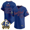NYM 2025 Jackie Robinson Patch Road Alternate Jersey – Stitched