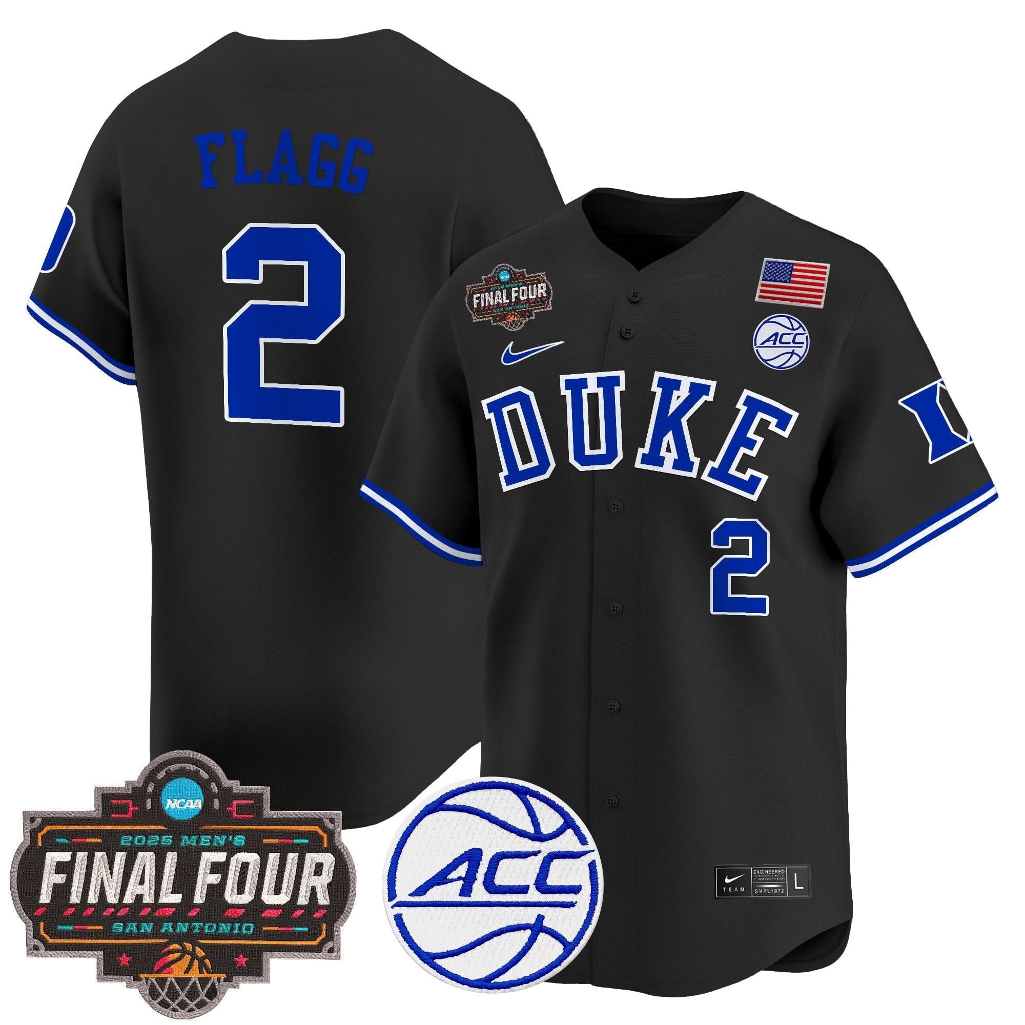 DUKE 2025 Final Four Patch Vapor Baseball Jersey - Stitched