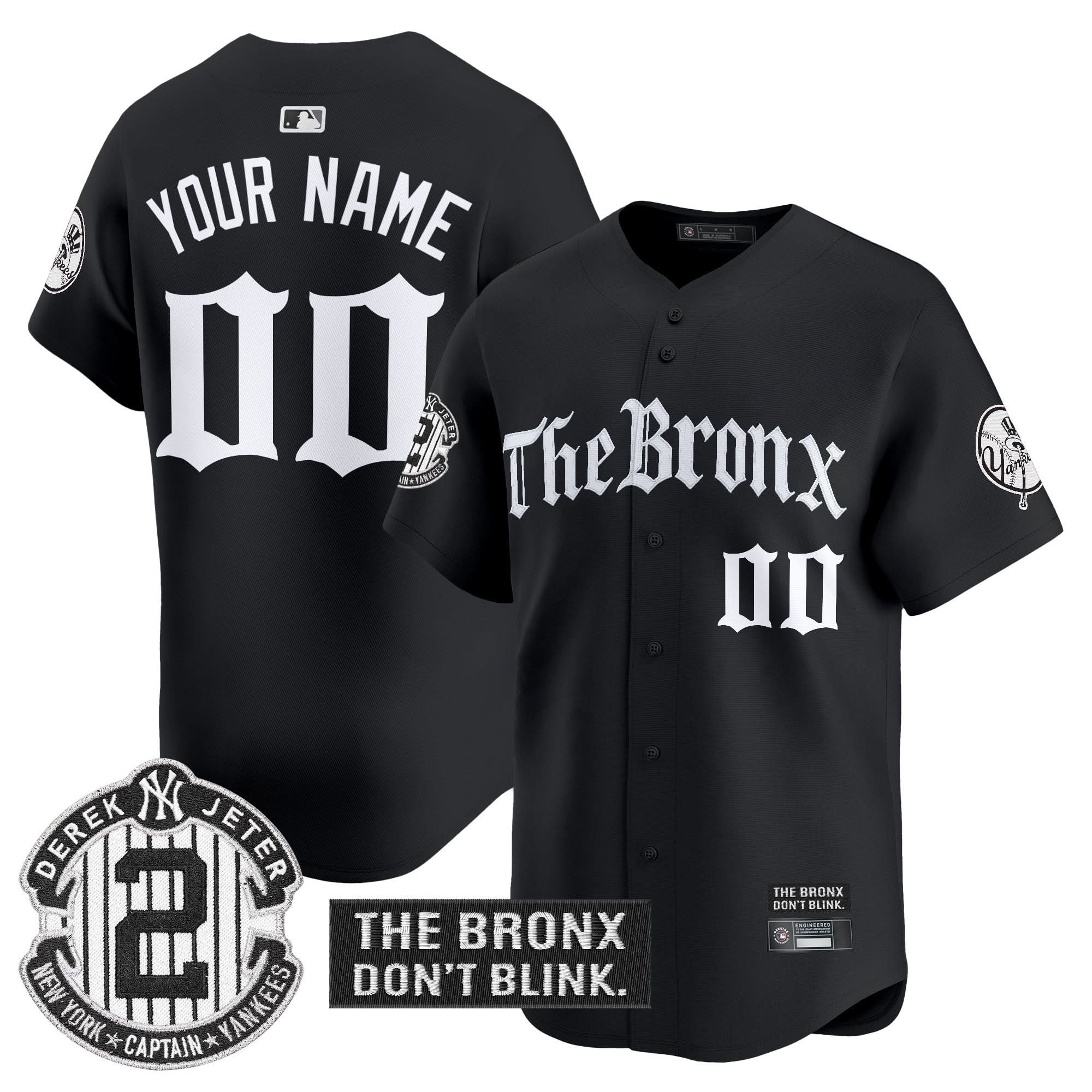 NYY 'The Bronx - Gothic Ink Drop Edition' Vapor Premier Limited Custom Jersey - Stitched