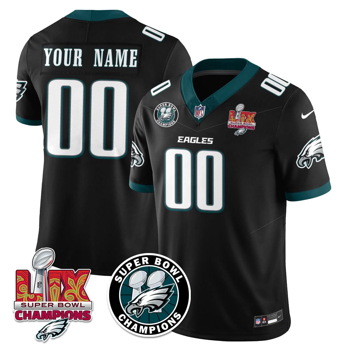PE Super Bowl LIX Champions Jersey - Stitched