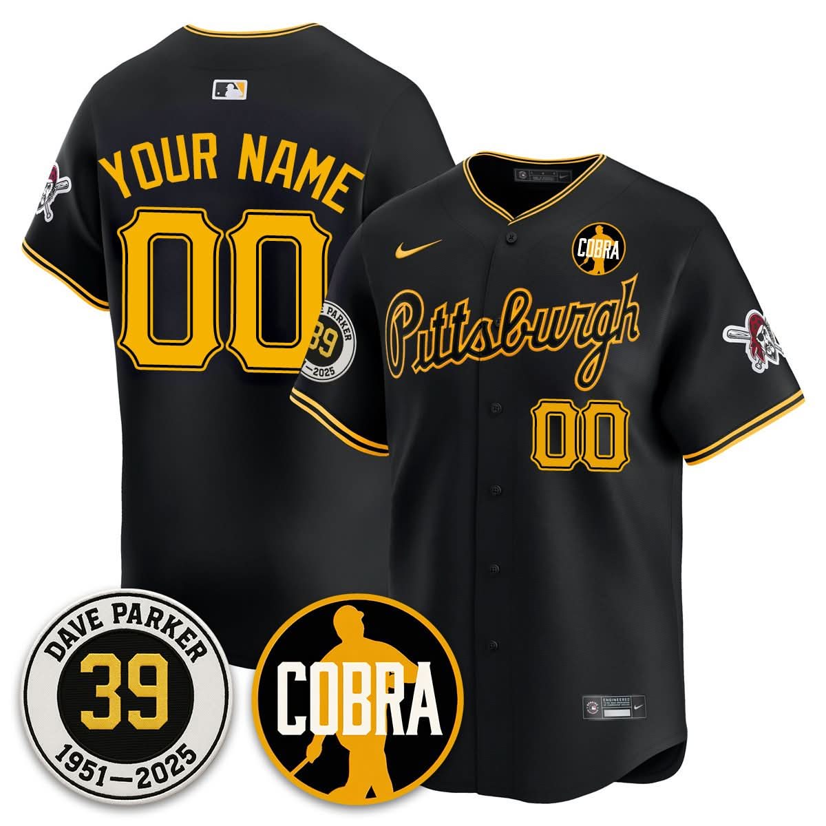 Custom PP Memories Dave Parker Jersey- COBRA Patch - Stitched