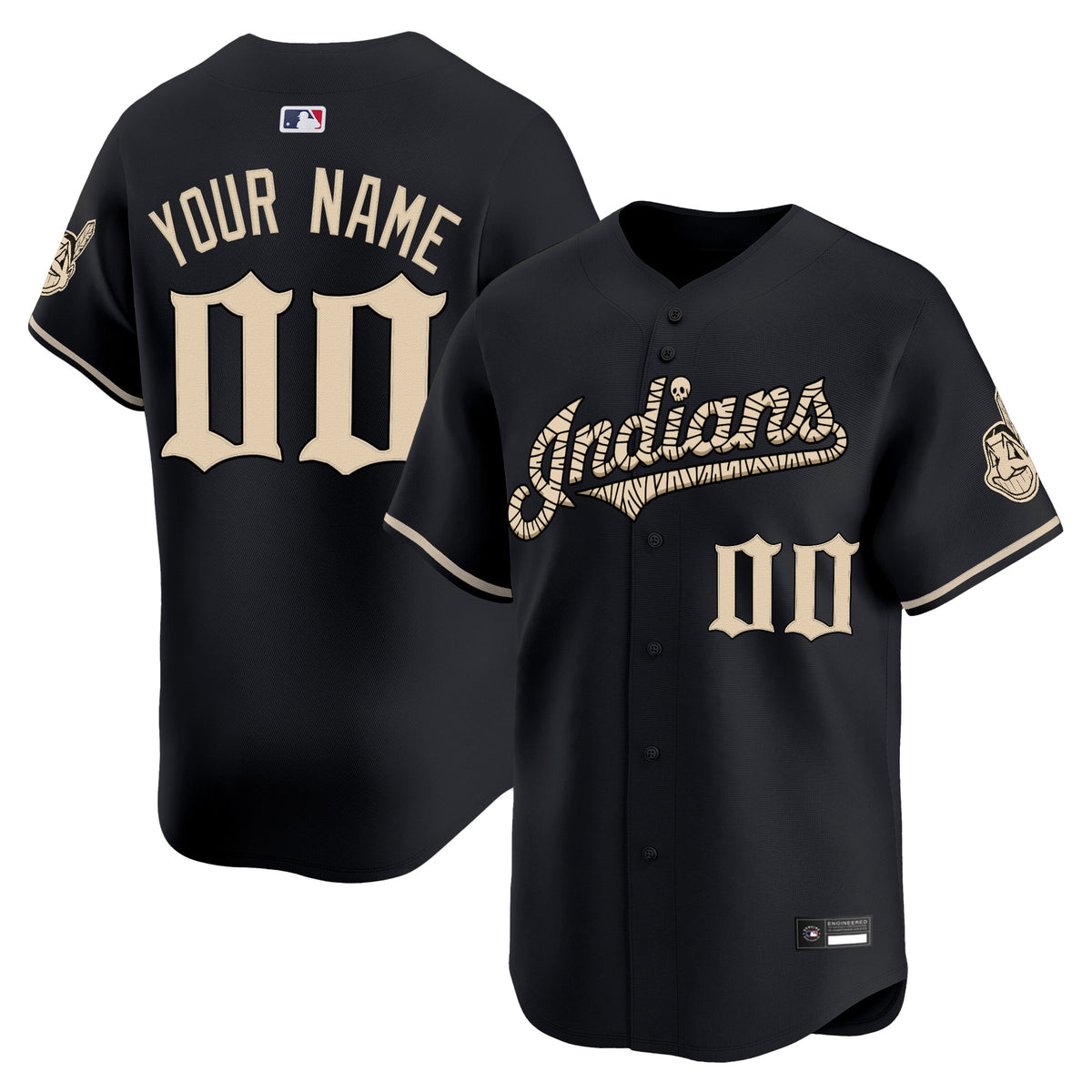 Cleveland Indians 'Halloween Mummy Edition' Vapor Premier Limited Custom Jersey - Stitched