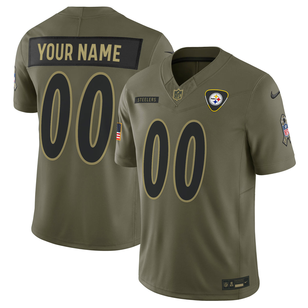 Pittsburgh Steelers 2025 Salute to Service Vapor Limited Custom Jersey - All Stitched