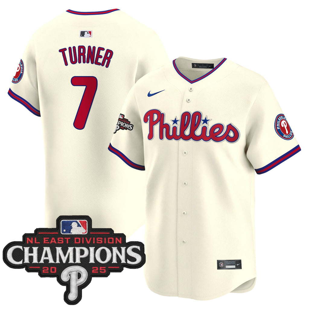 Men's Philadelphia Phillies 2025 NL East Division Champions Patch Vapor Premier Limited Jersey - All Stitched
