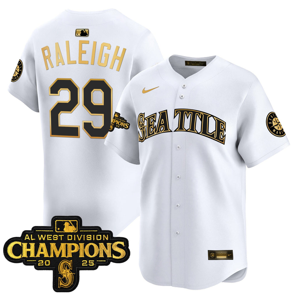 Men's Seattle Mariners 2025 AL West Division Champions Vapor Premier Jersey - All Stitched