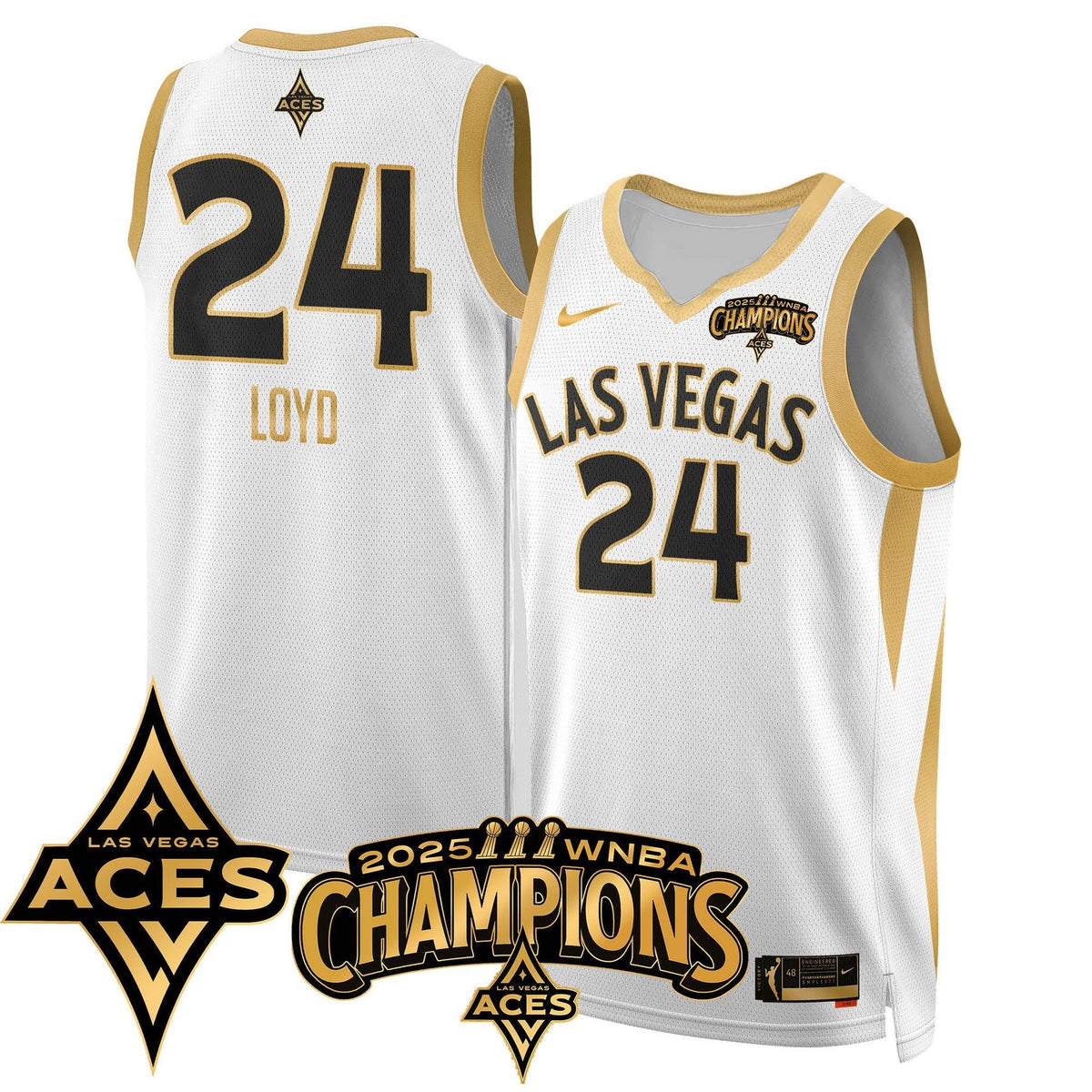 Men's Las Vegas Aces 2025 WNBA Championship Jersey - All Stitched