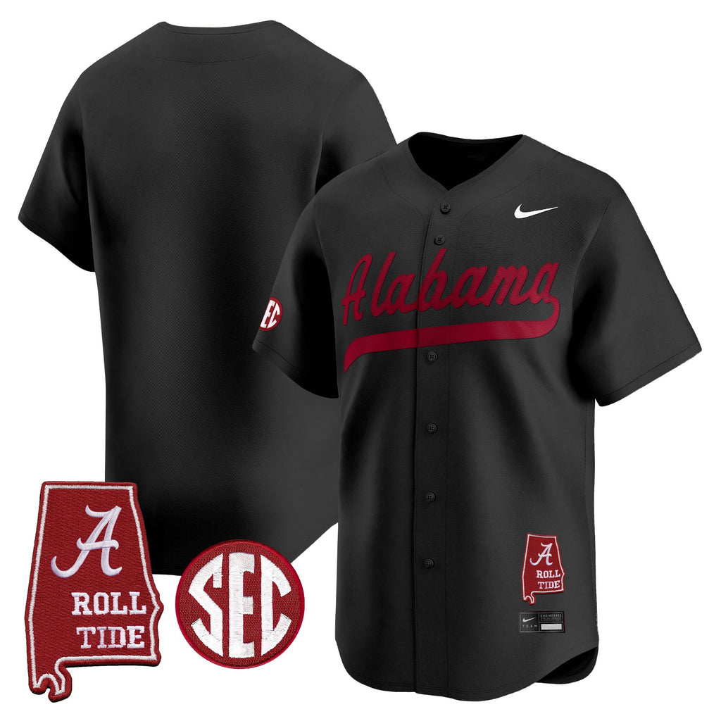 Men's Alabama Crimson Tide 2025 Vapor Baseball Jersey - Alabama Map - All Stitched