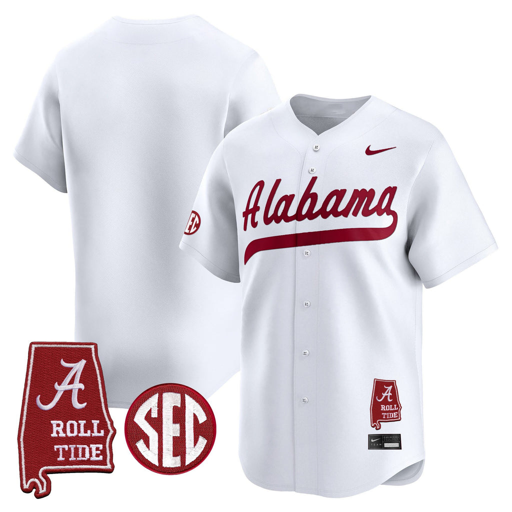 Men's Alabama Crimson Tide 2025 Vapor Baseball Jersey - Alabama Map - All Stitched