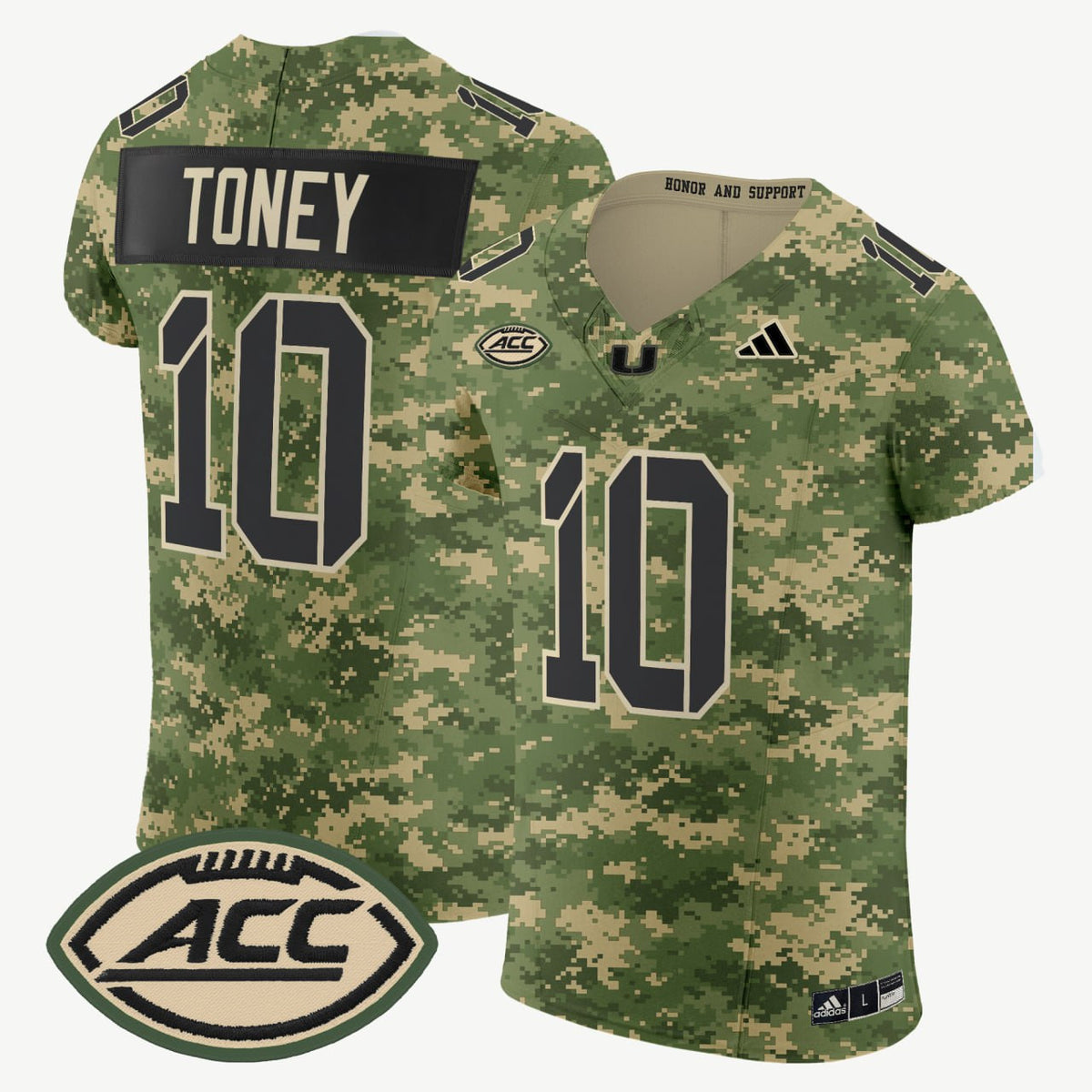 Malachi Toney Miami Hurricanes 2025 'Honor and Support' Elite Jersey - All Stitched