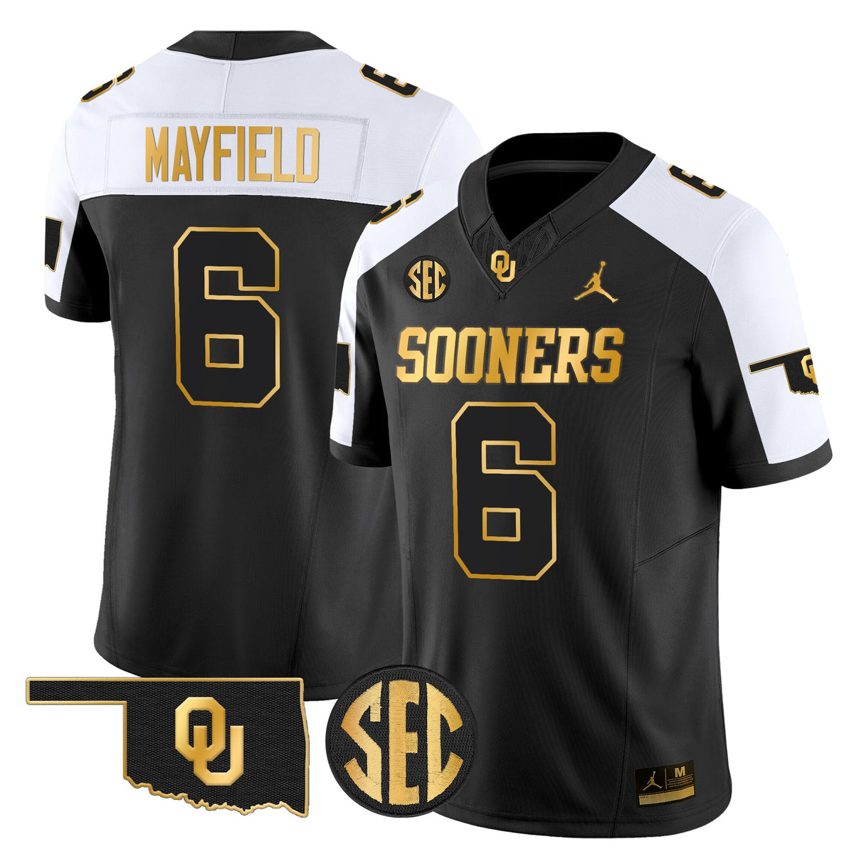 Men's Oklahoma Sooners 2025 Gold Vapor Limited Jersey - All Stitched