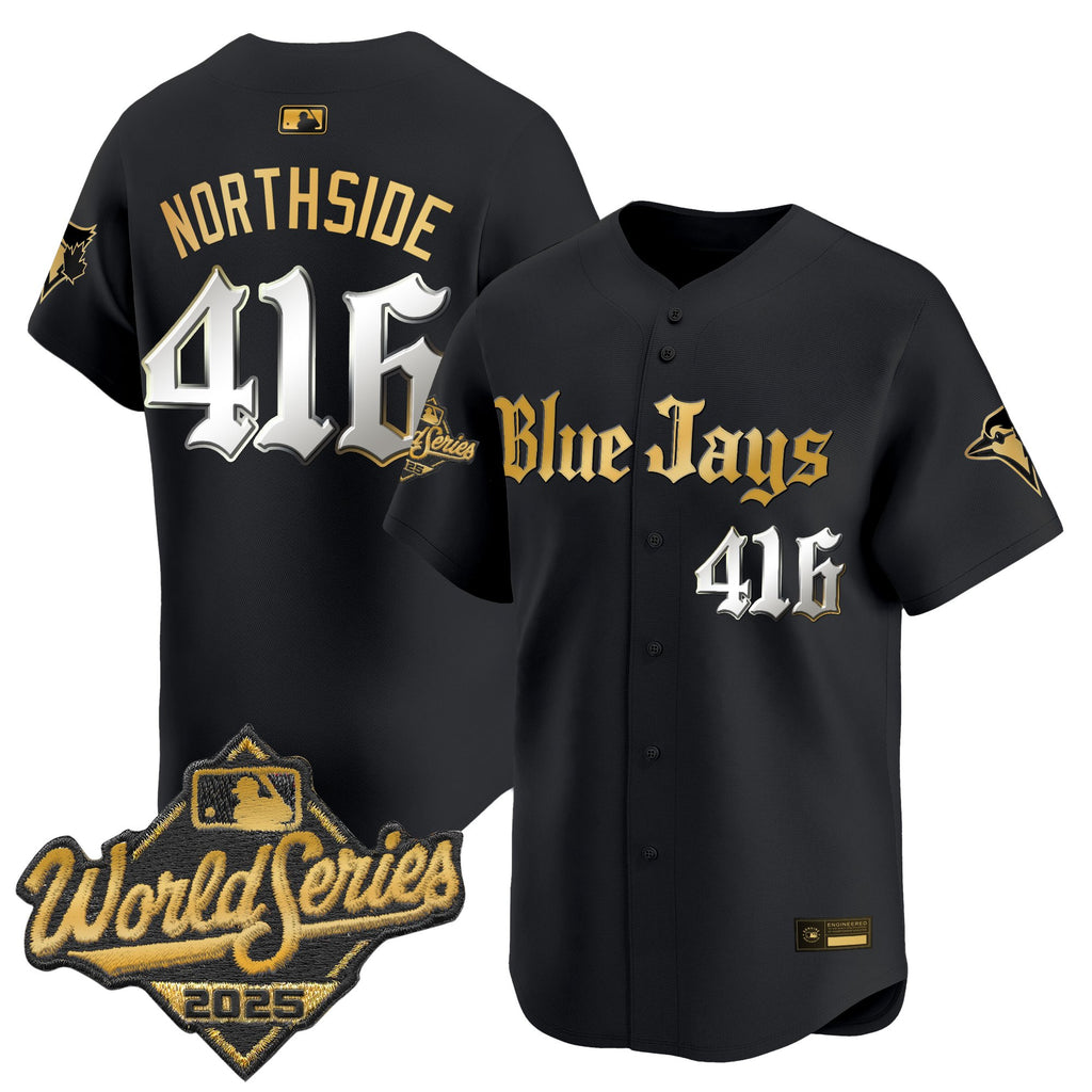 Men's Toronto Blue Jays 2025 World Series Vapor Premier Limited Jersey V2 - Gothic North Edition - All Stitched