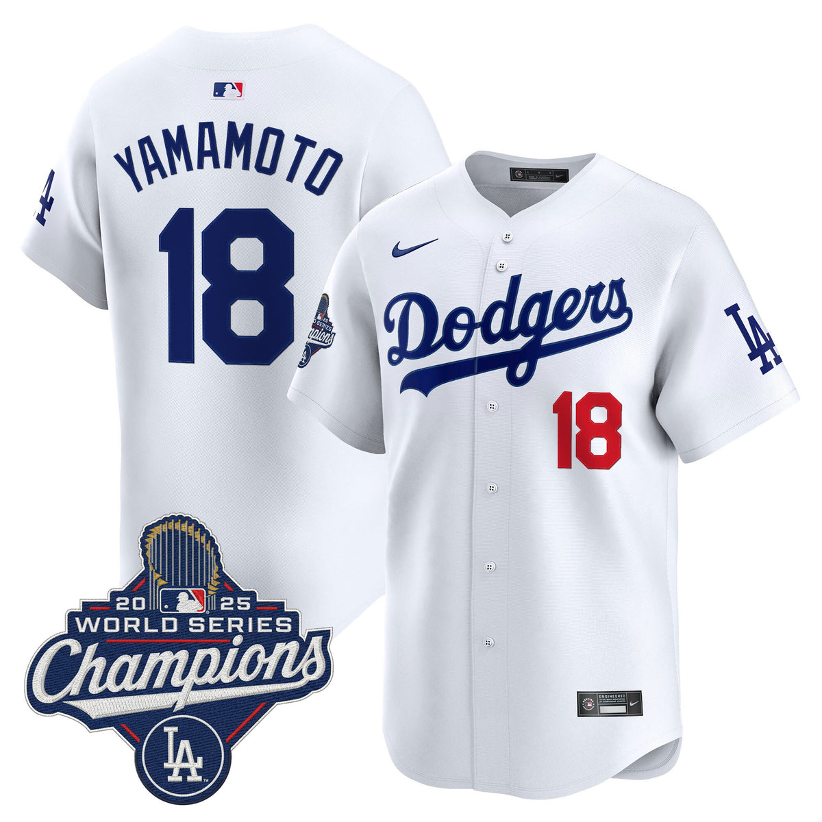 Men's Dodgers 2025 World Series Champions Vapor Premier Limited Jersey - All Stitched