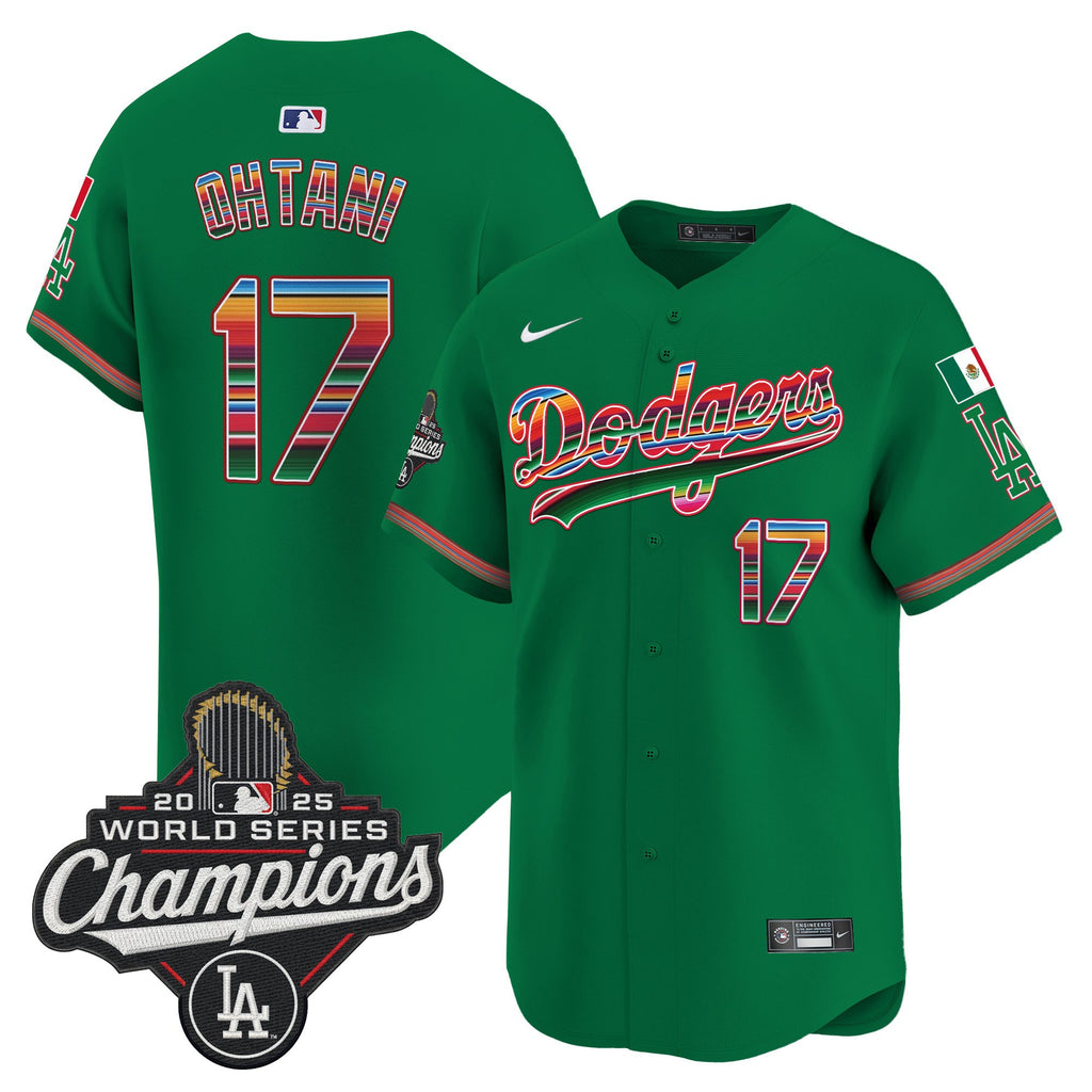 Men's Dodgers Mexico 2025 World Series Champions Vapor Premier Limited Jersey - All Stitched
