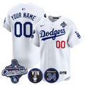Dodgers 2025 World Series Champions Vapor Premier Limited Custom Jersey - Vin Scully & Fernando Patch - All Stitched