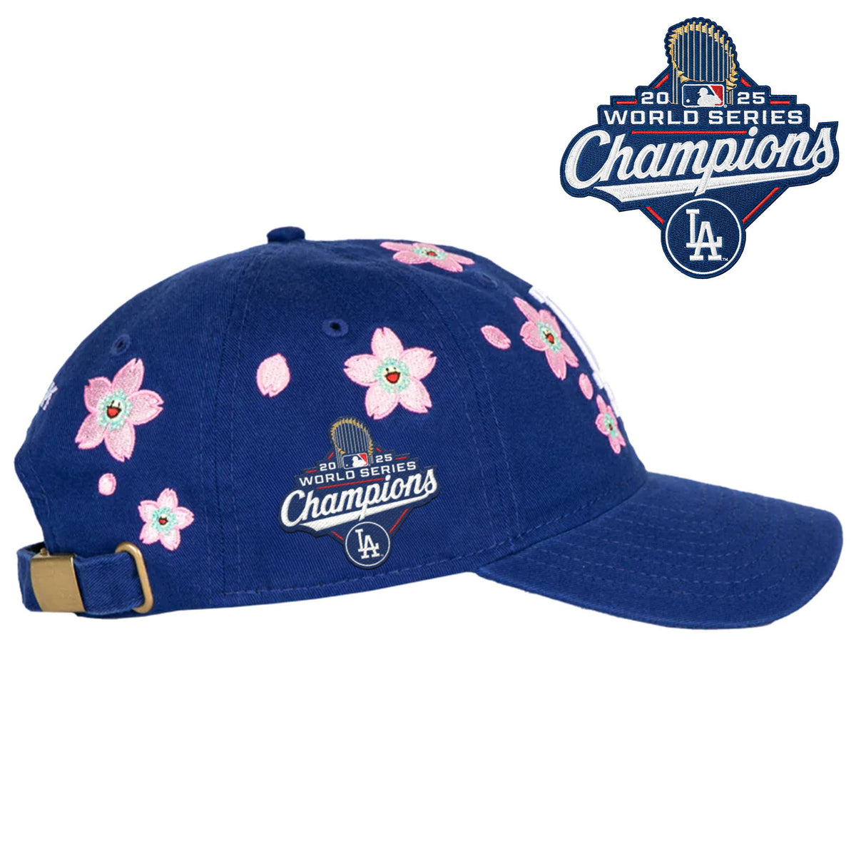Los Angeles Dodgers 2025 World Series Champions x Tokyo Series Strapback Hat - Embroidered