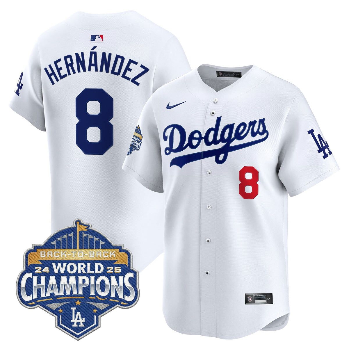 Men's Dodgers 2025 Back-To-Back Champions Vapor Premier Limited Jersey - All Stitched
