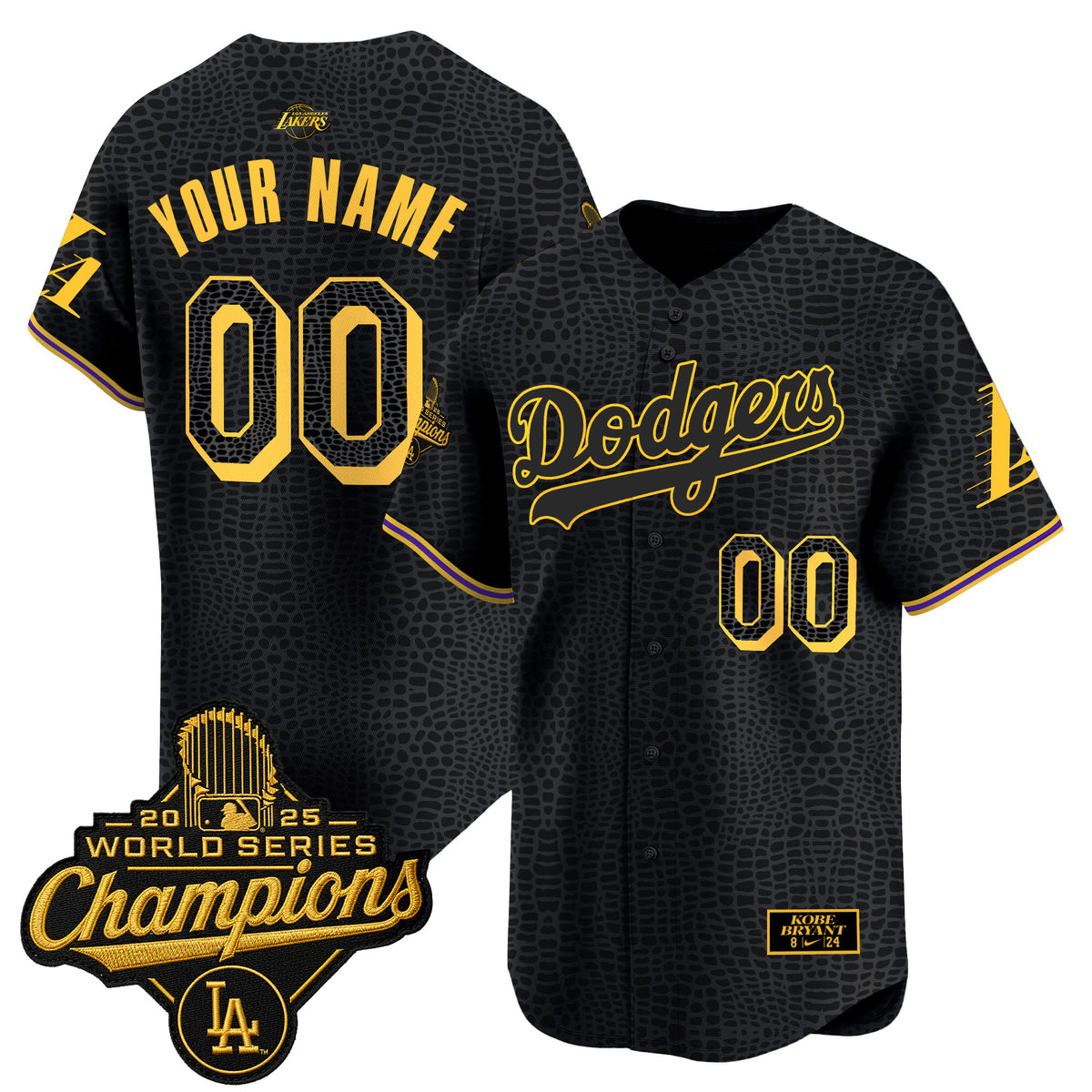 Dodgers 2025 World Series Champions Mamba Vapor Premier Limited Custom Jersey - All Stitched