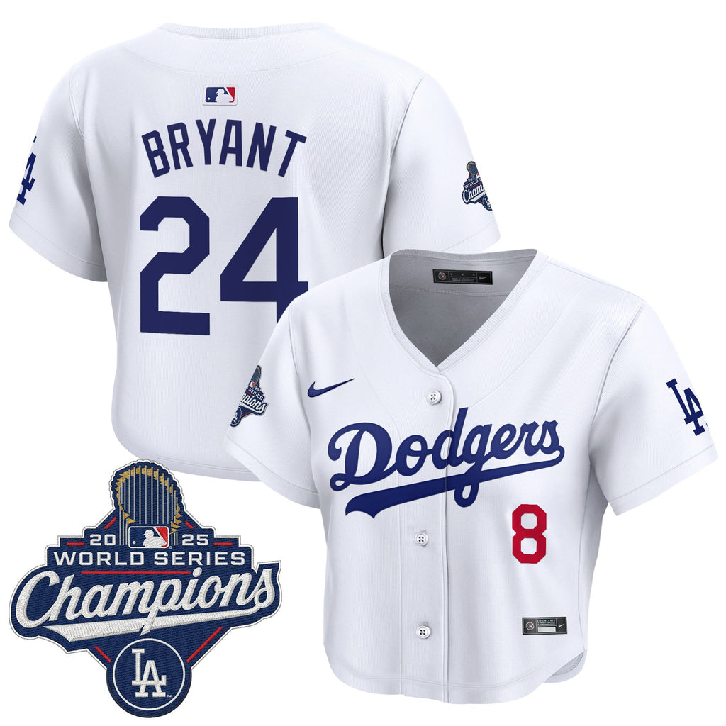 Women's Dodgers 2025 World Series Champions Crop Top Baseball Jersey - All Stitched