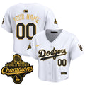 Dodgers 2025 World Series Champions Patch Gold Trim Crop Top Baseball Custom Jersey - All Stitched