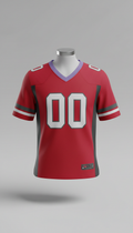 Accent red limited drop football jersey