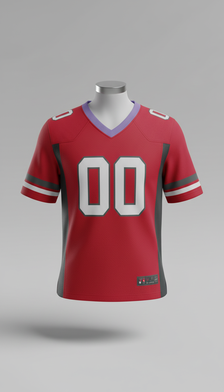 Accent red limited drop football jersey