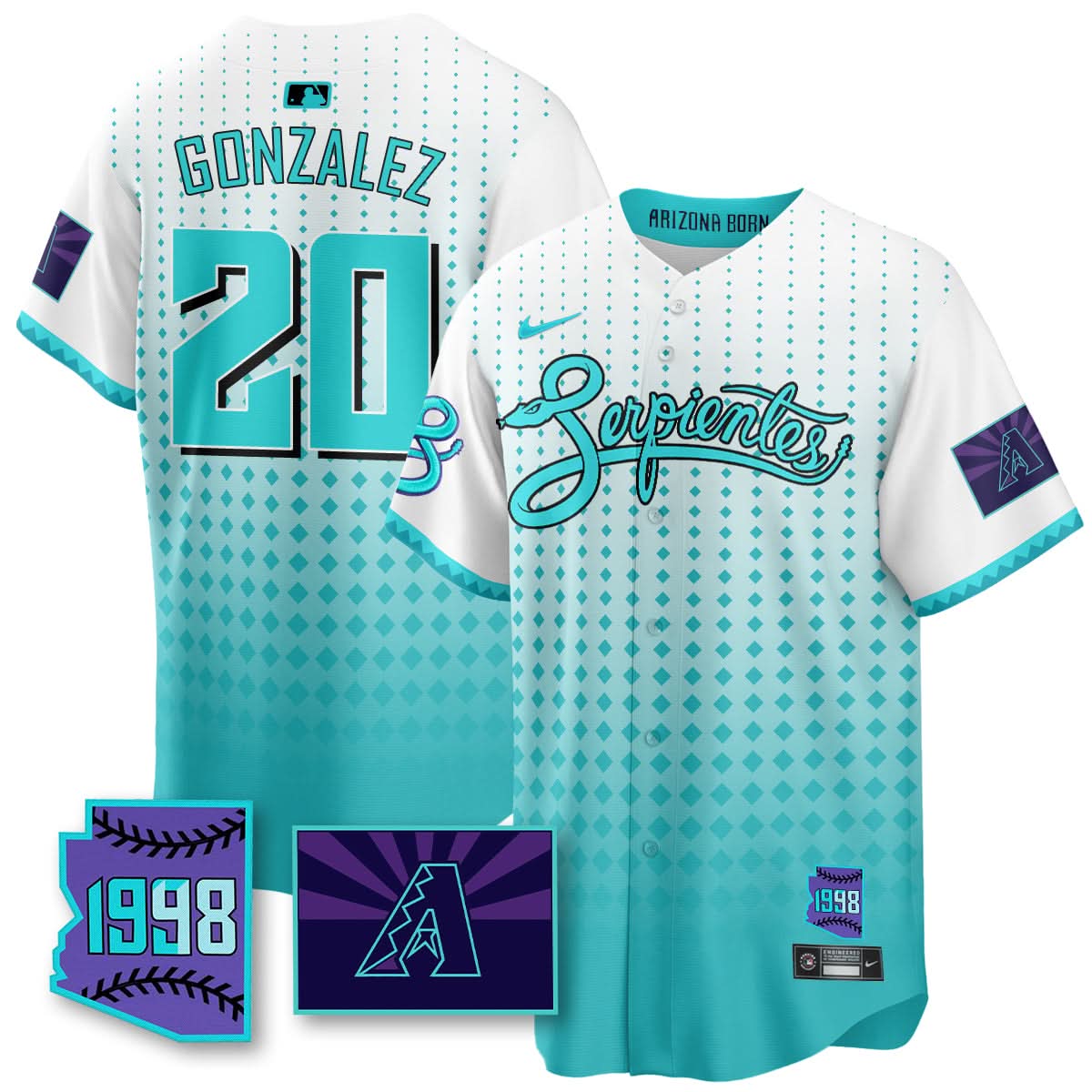 AD Purple for Second Serpientes City Connect Jersey - Stitched