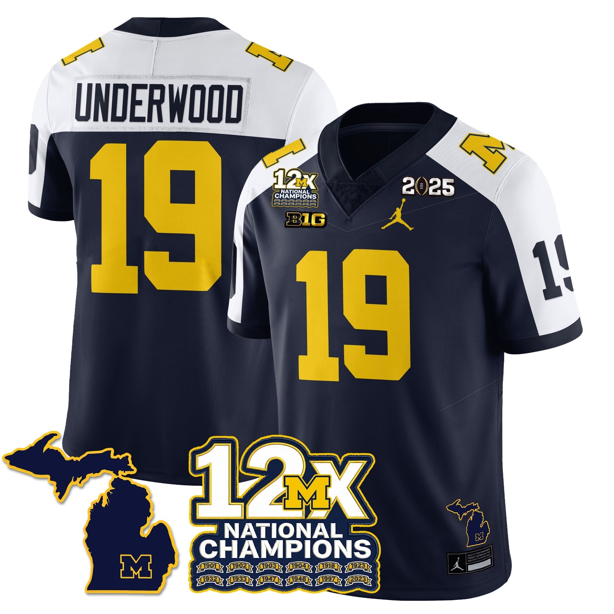 MICH 12x-Time National Champions Vapor Limited Football Jersey