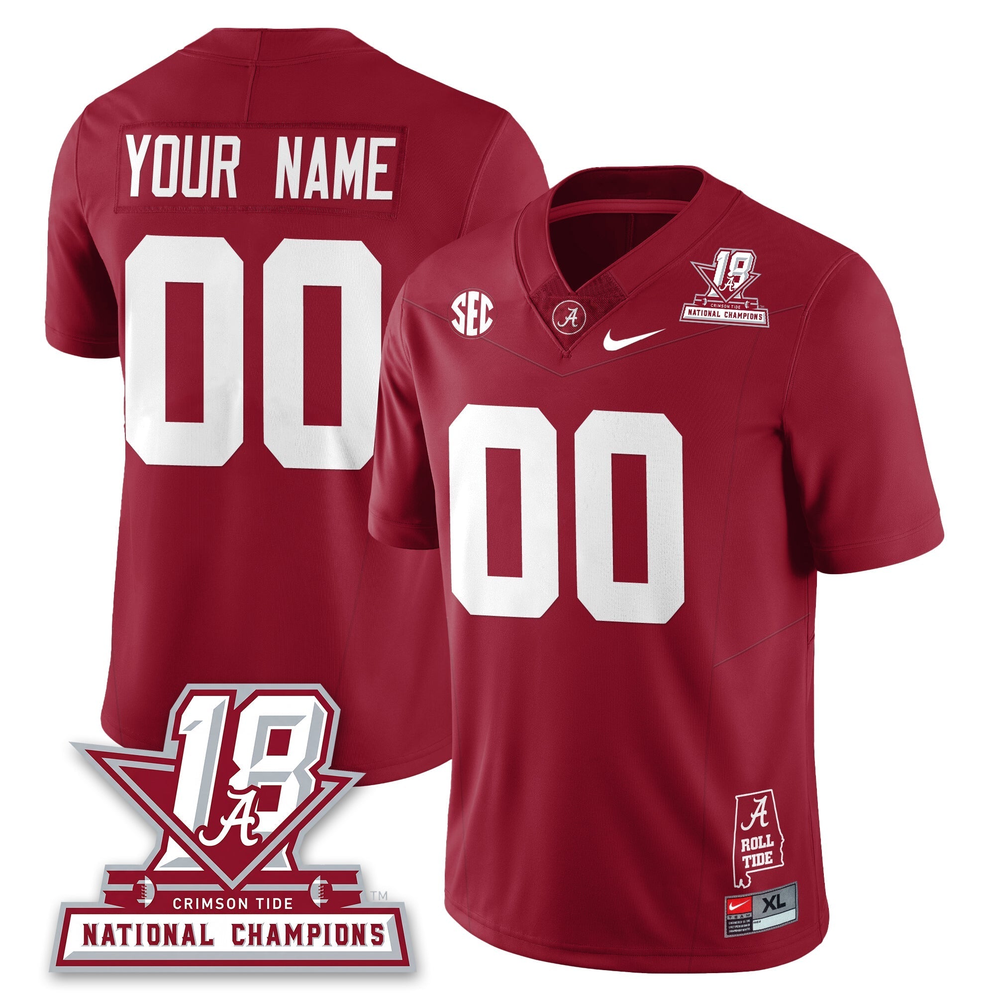 Custom BAMA 18x-Time National Champions Vapor Limited Jersey