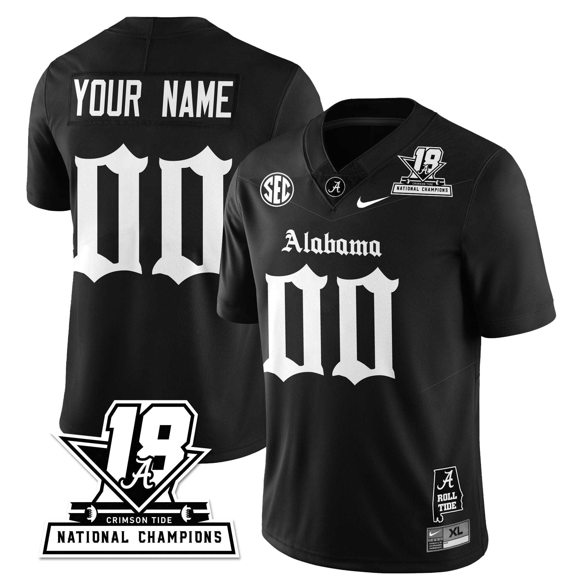 BAMA 18x-Time National Champions Gothic Vapor Limited Jersey