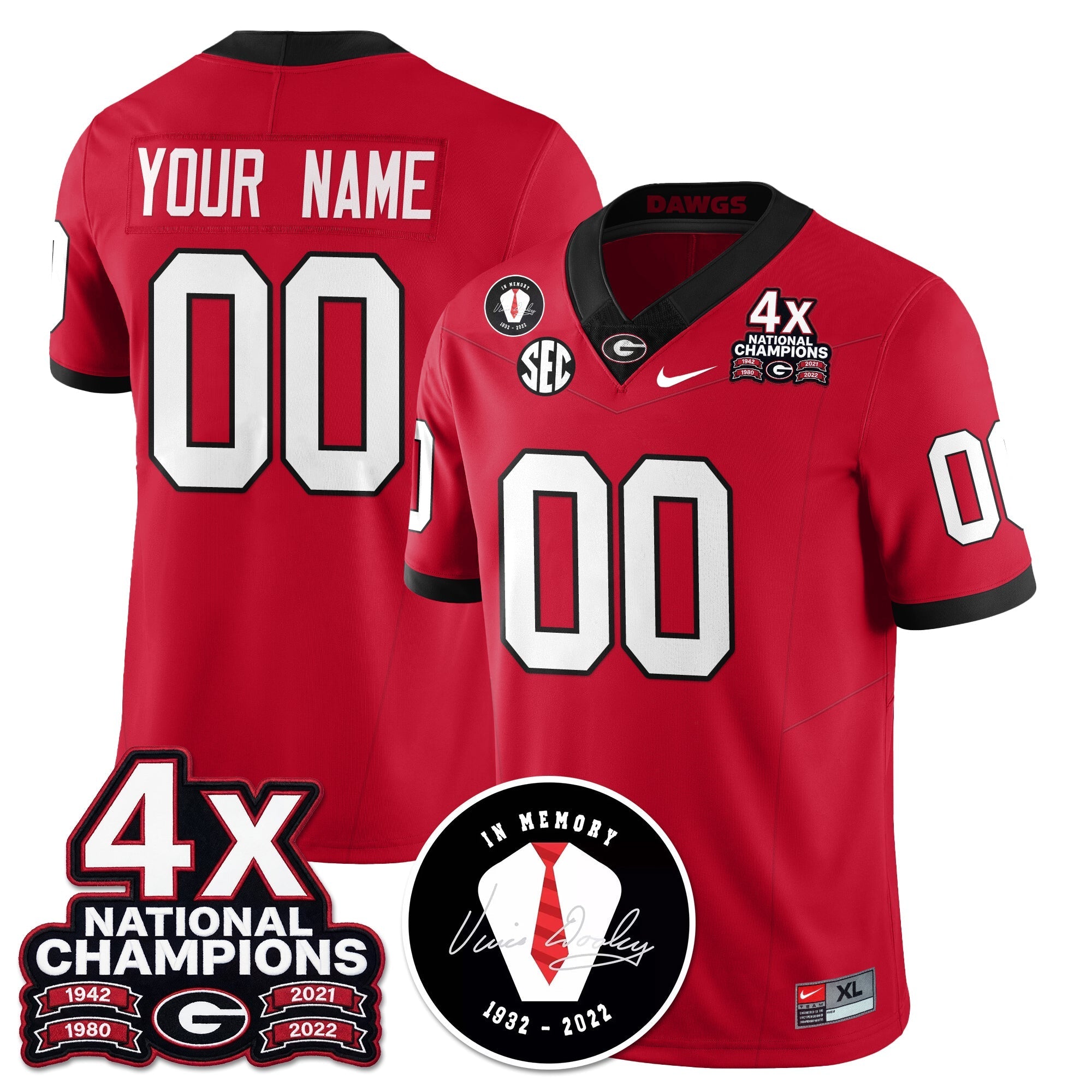 UGA 4x-Time National Champions Vapor Limited Jersey