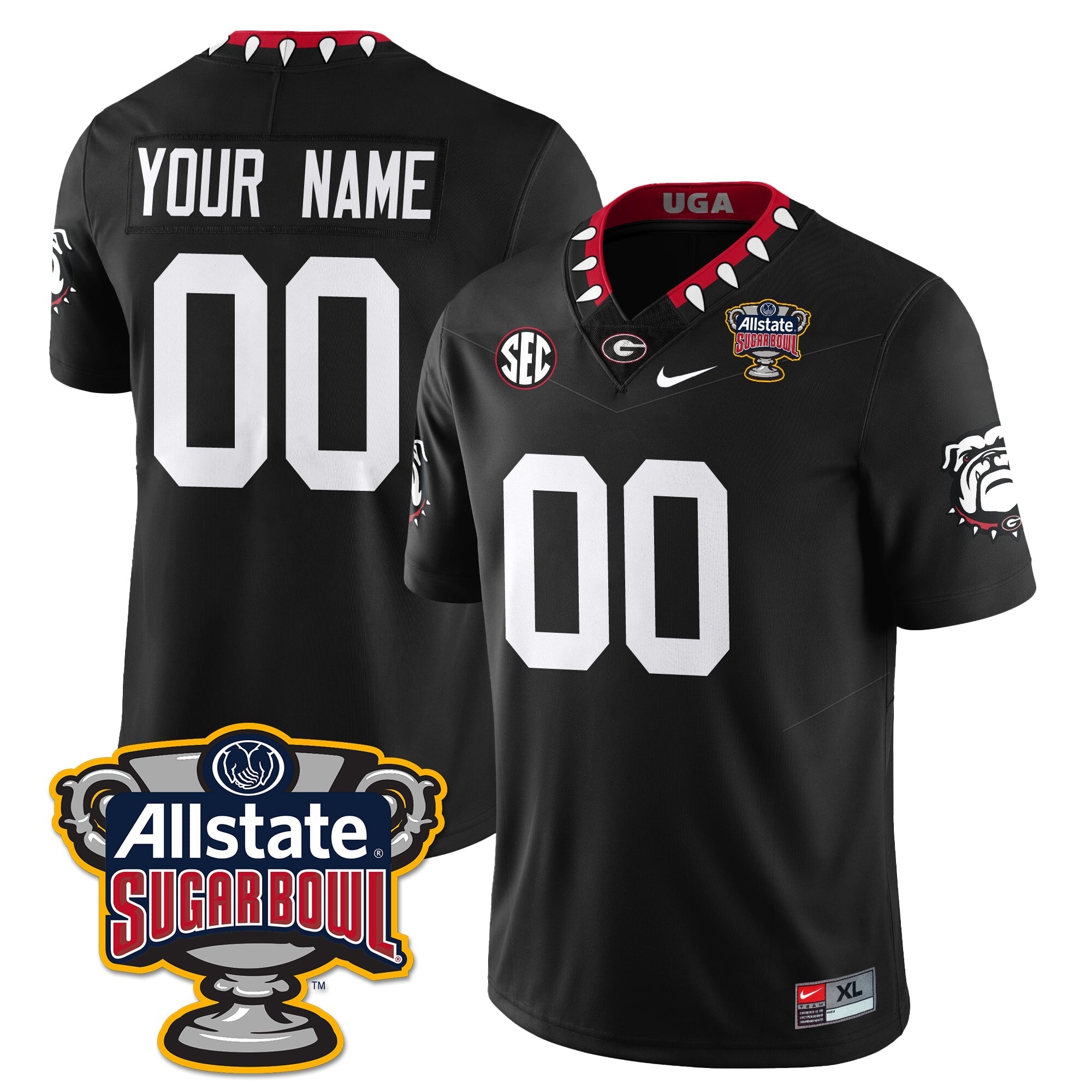 Custom UGA Vapor Limited Football Jersey - Sugar Bowl
