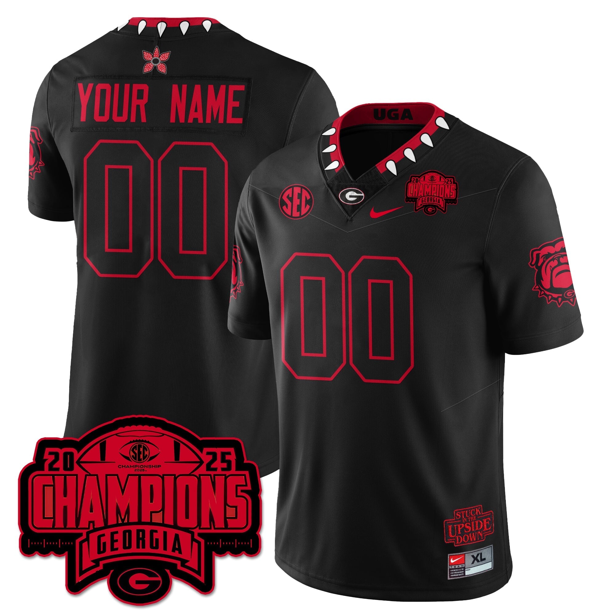 UGA Stranger Things Vapor Limited Custom Jersey - SEC Football Champions