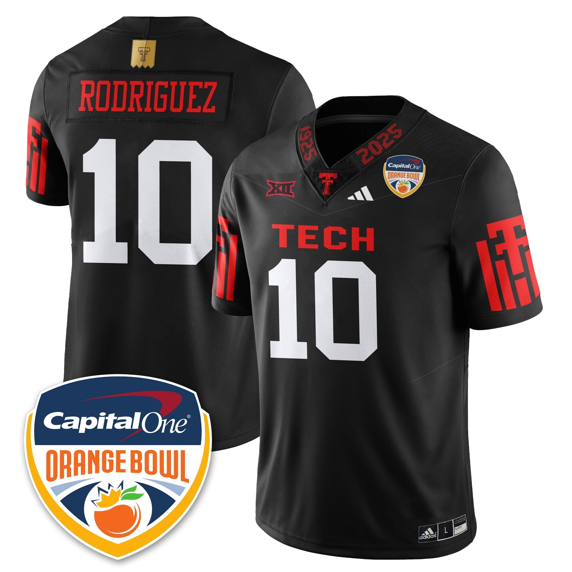 TTU Vapor Limited Football Jersey - Orange Bowl - Stitched