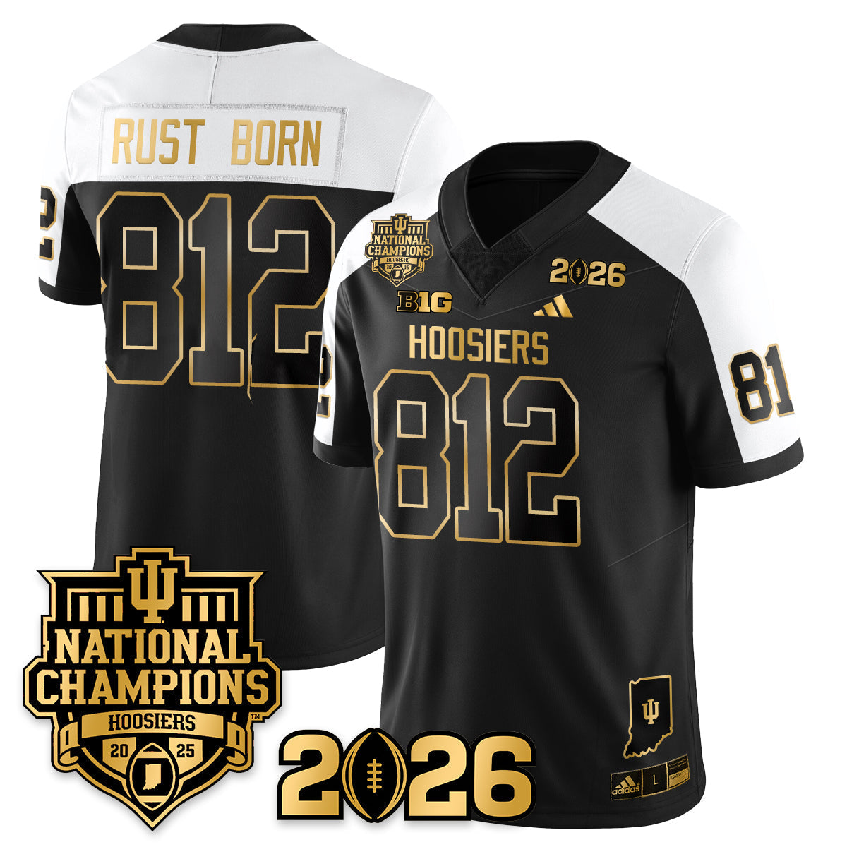 Indiana Hoosiers Vapor Limited Football Gold Jersey - 2025 National Champions