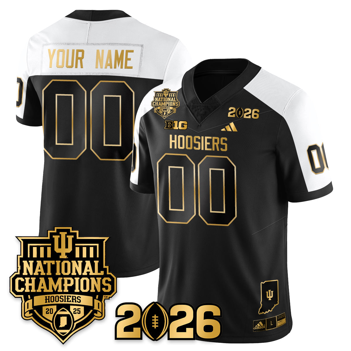 Indiana Hoosiers Vapor Limited Football Gold Custom Jersey - 2025 National Champions