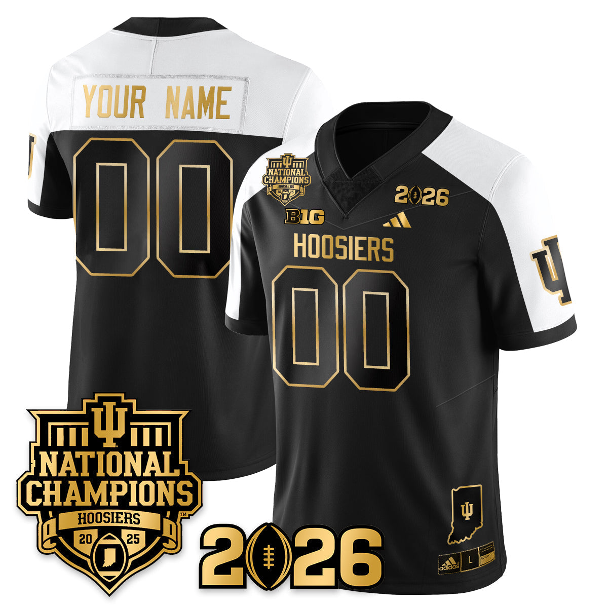Indiana Hoosiers Vapor Limited Football Gold Custom Jersey - 2025 National Champions