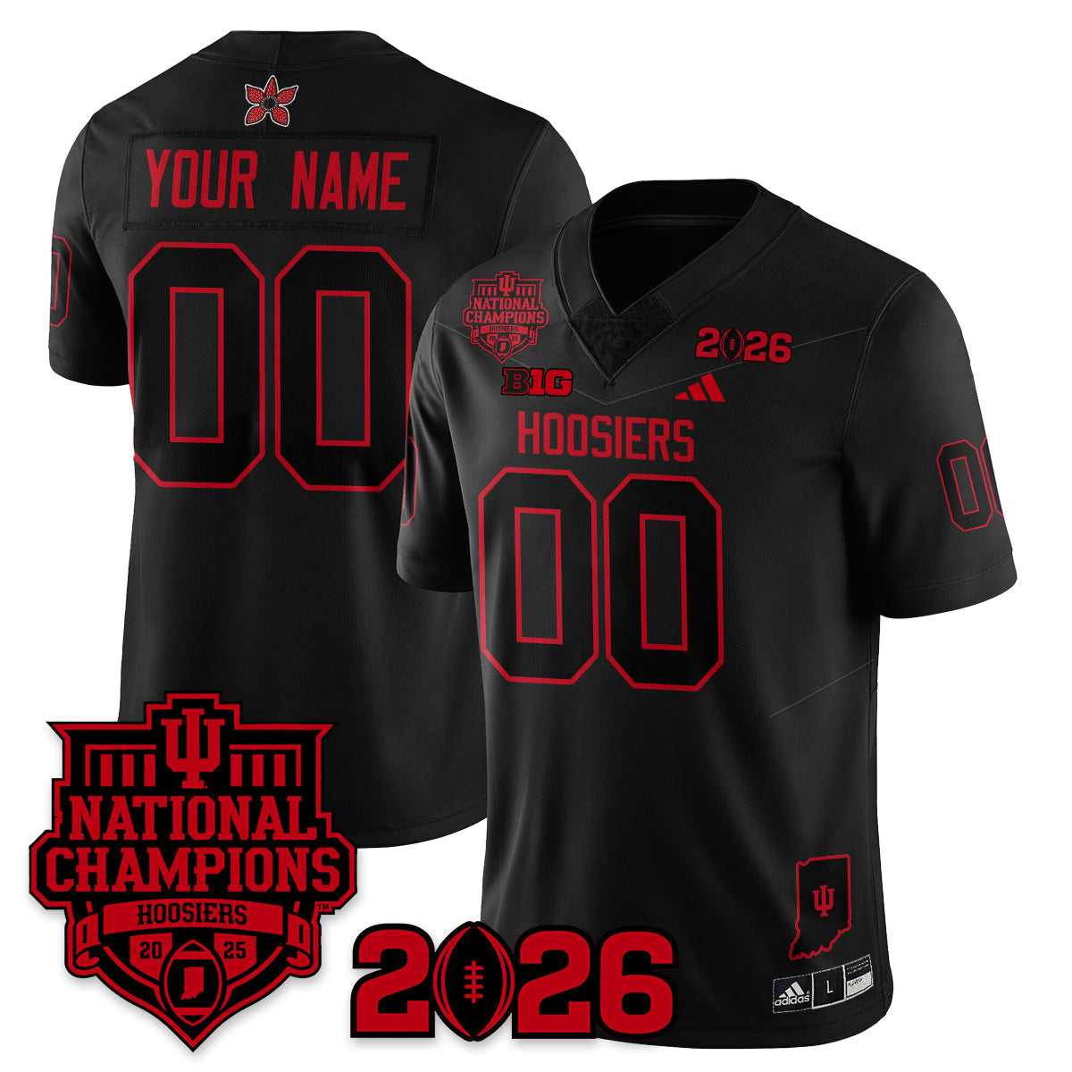 Custom Indiana Hoosiers Stranger Things Vapor Limited Football Jersey - 2025 National Champions