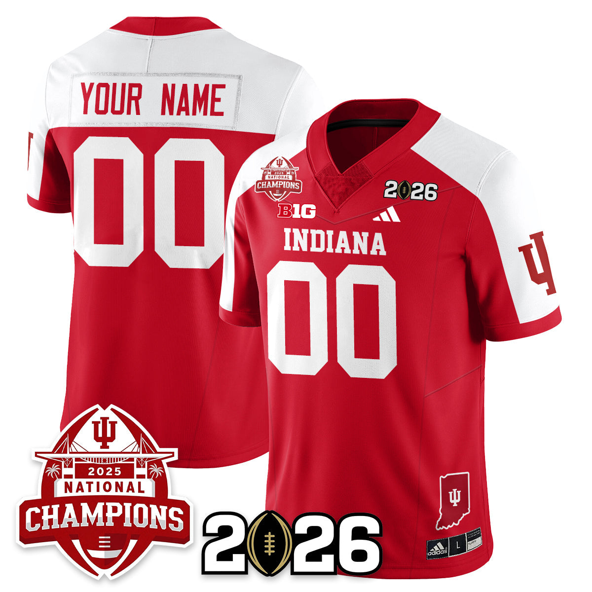 Custom Indiana Hoosiers Vapor Limited Football Jersey V2 - 2025 National Champions