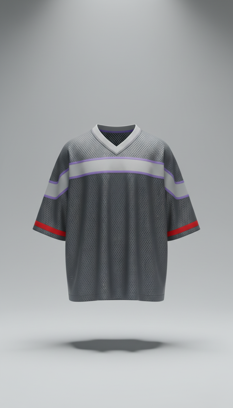 Graphite streetwear mesh football jersey