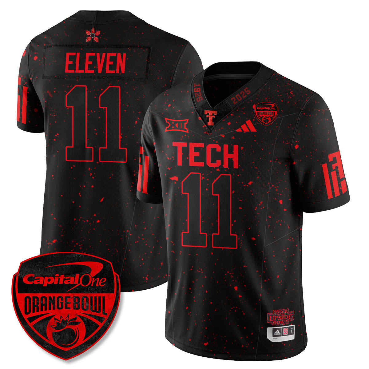 TTU Stranger Things Vapor Limited Football Jersey - Orange Bowl - Stitched