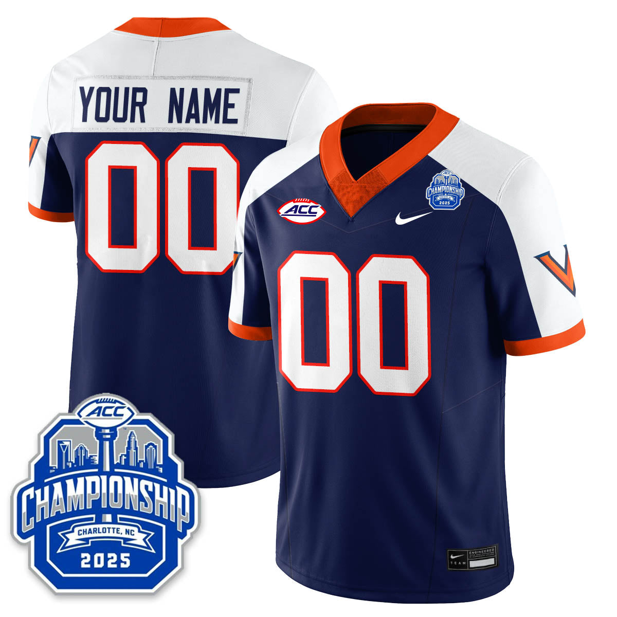 Virginia Football ACC Championship Vapor Limited Custom Jersey - Stitched
